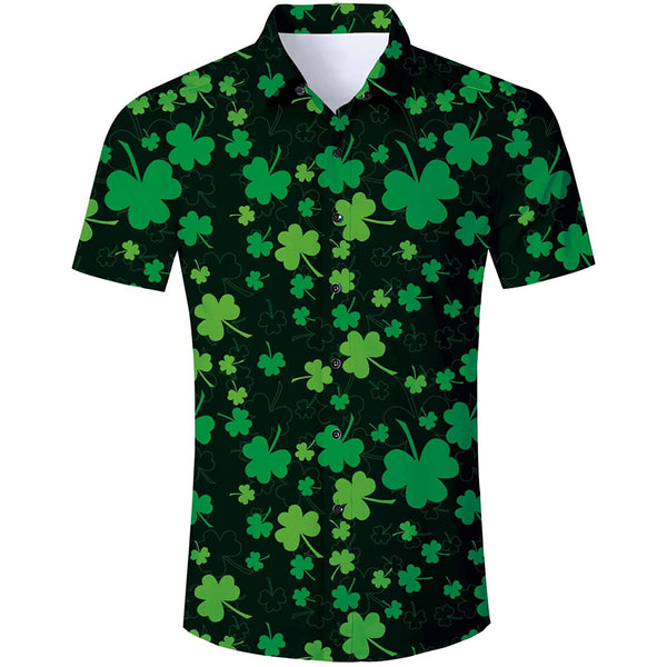 St. Patrick's Day Green Shamrock Funny Hawaiian Shirt