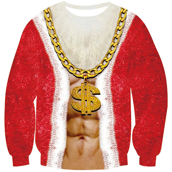 Gold Chain Dollar Ugly Christmas Sweater