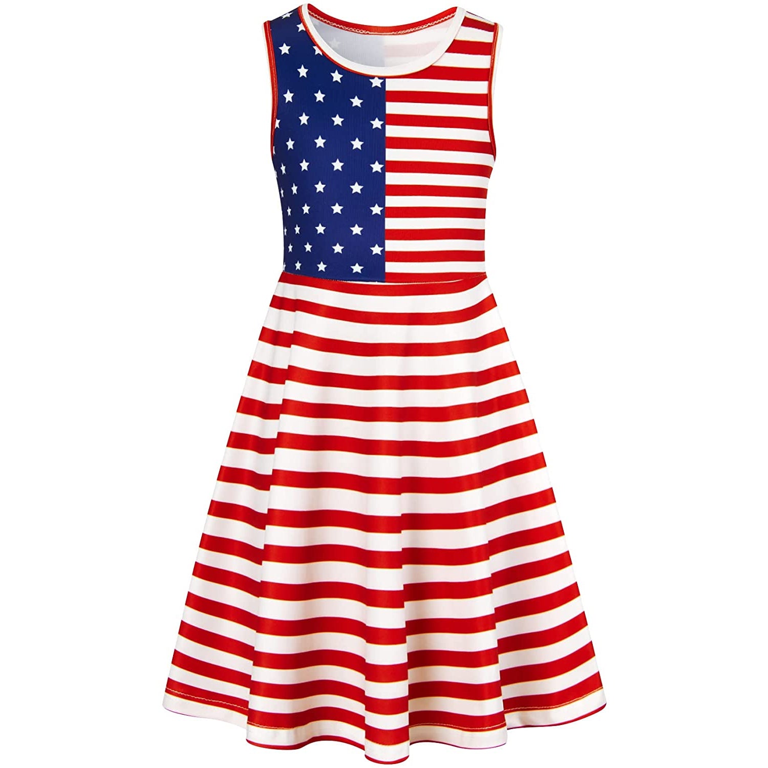 dress with american flag Knit Stripe Midi XXL / SUM26289 summer barbecues USA Flag Dress Womens Costume