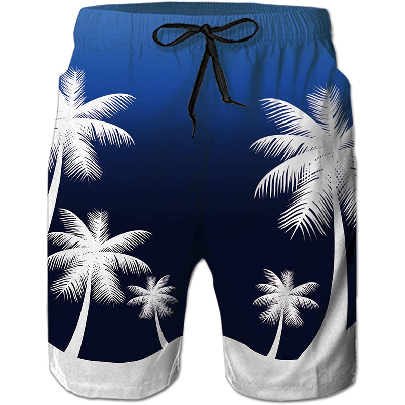 Palm Tree Blue Funny Swim Trunks