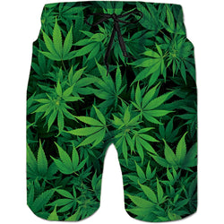 Lustige Badehose mit Aufschrift „Weed“