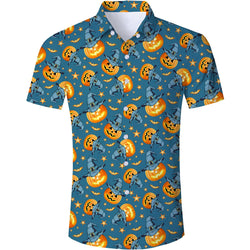 Halloween Pumpkin Bat Funny Hawaiian Shirt