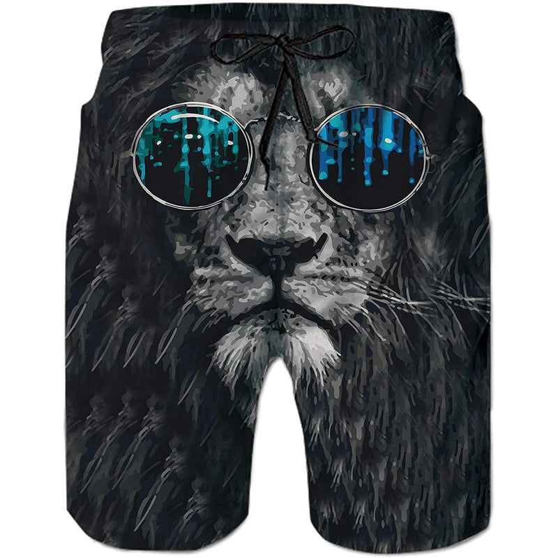 Glasses Lion Funny Swim Trunks