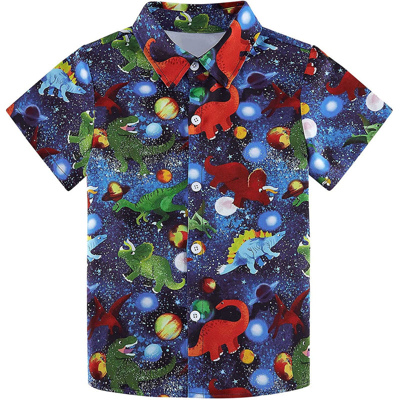 Space Galaxy Dinosaur Funny Toddler Hawaiian Shirt