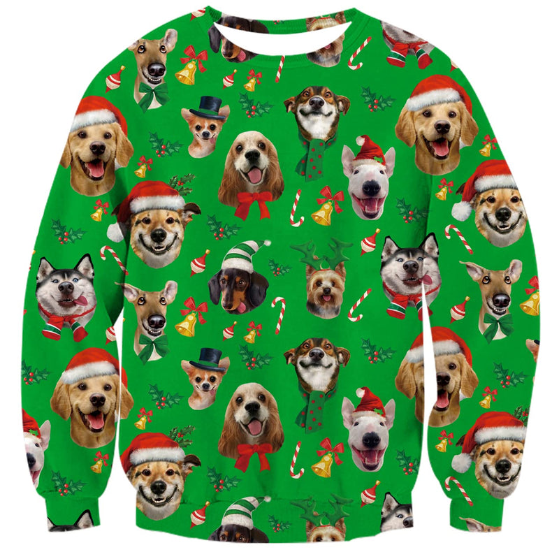 Puppy Green Ugly Christmas Sweater