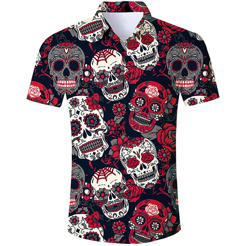 Colorful Skull Funny Hawaiian Shirt