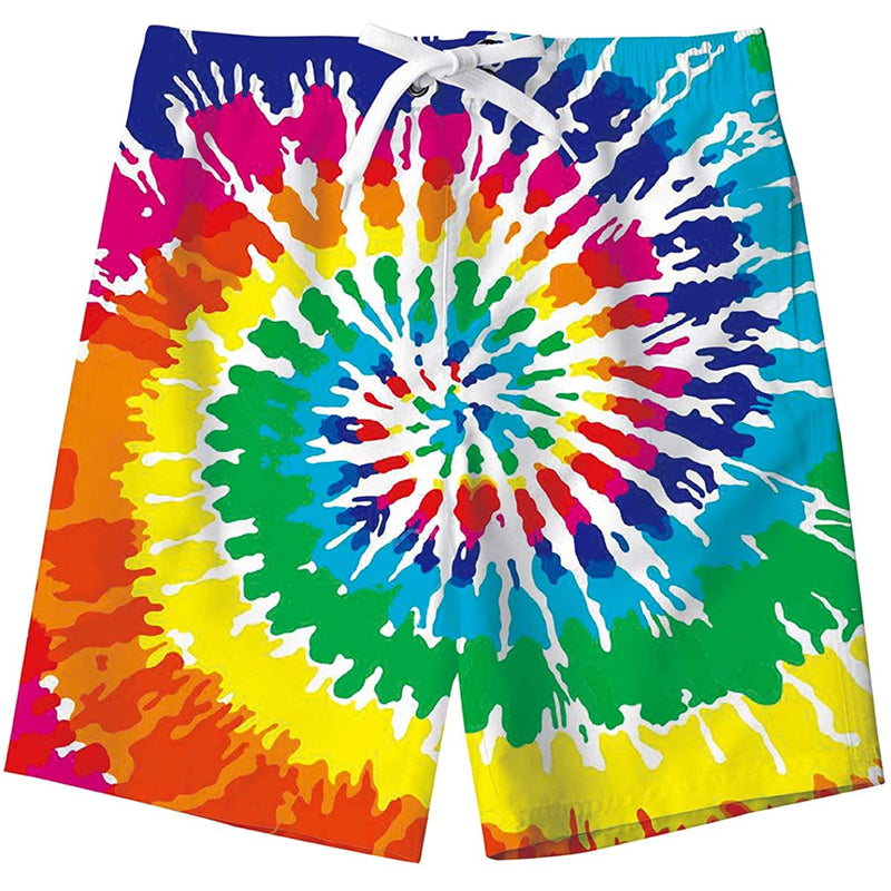 Rainbow Swirl Funny Boy Swim Trunk