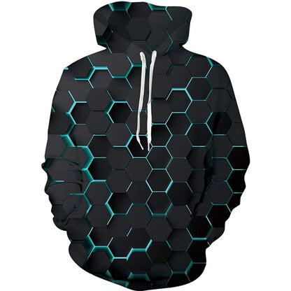 Blauwe Honingraat Grappige Hoodie