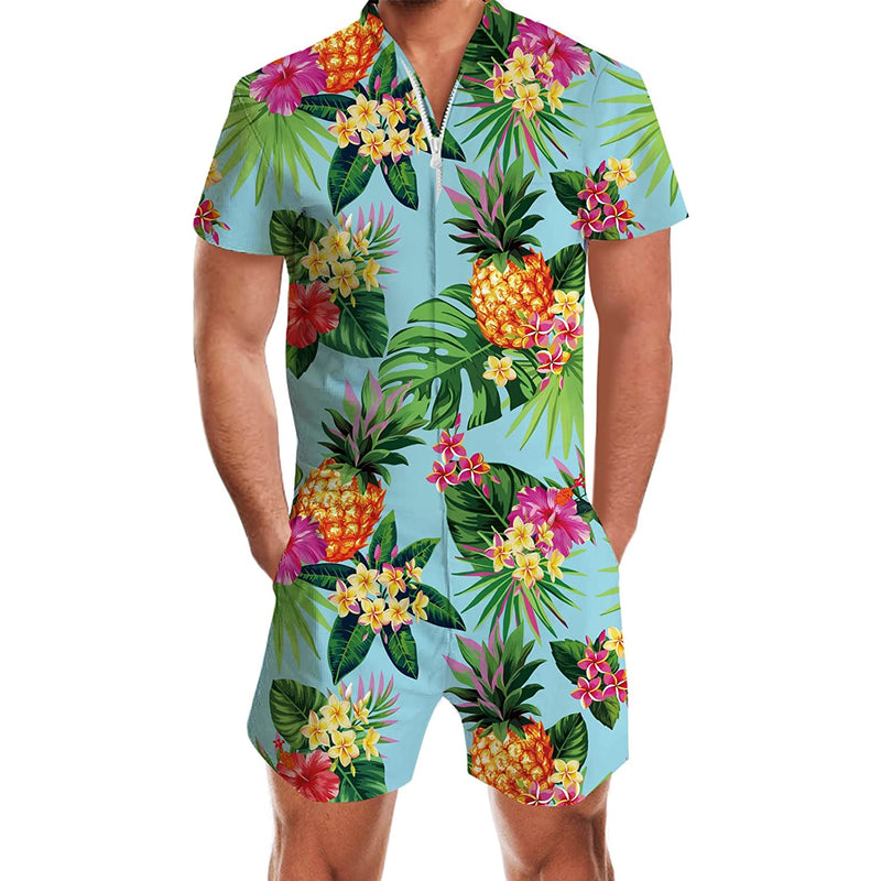 Floral Pineapple Men Romper