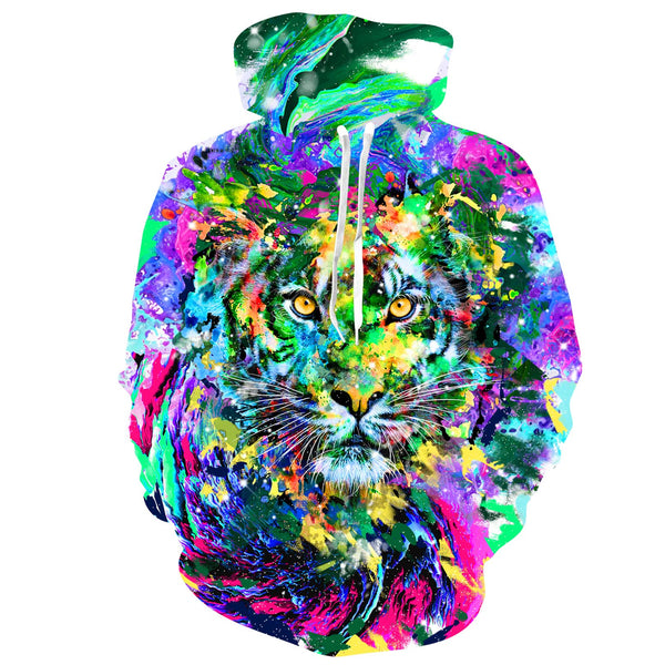 Colorful Painting Tiger Funny Hoodie