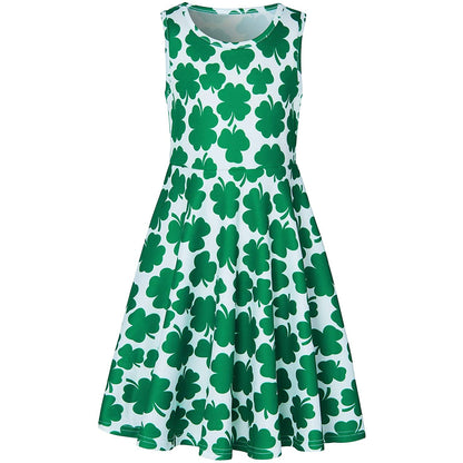 St. Patrick's Day Shamrock Grappig Meisjesjurkje