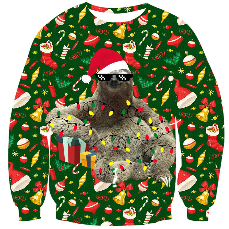 Bulbs Sloth Ugly Christmas Sweatshirt