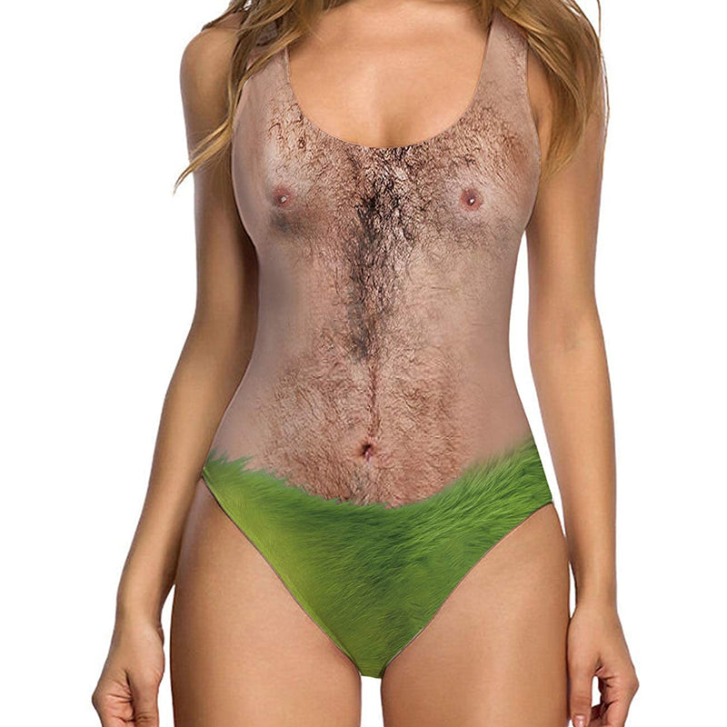 Hairy Chest Grass Funny One Piece Swimsuit – D&F Clothing