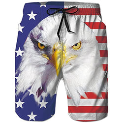 American Flag Eagle Funny Swim Trunks