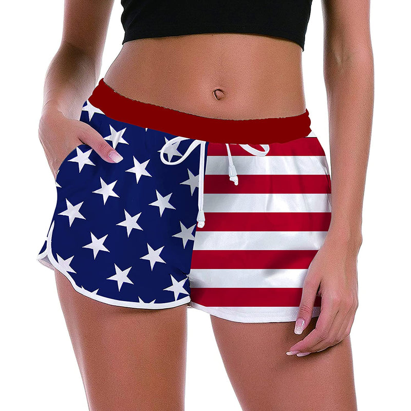 American Flag Funny Board Shorts for Women