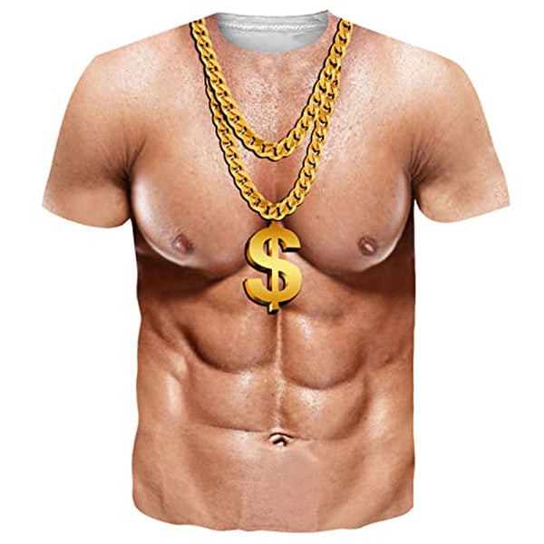 Muscle With Golden Chain Funny T Shirt