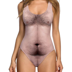 Hairy Chest Hilarious One Piece Swimsuit