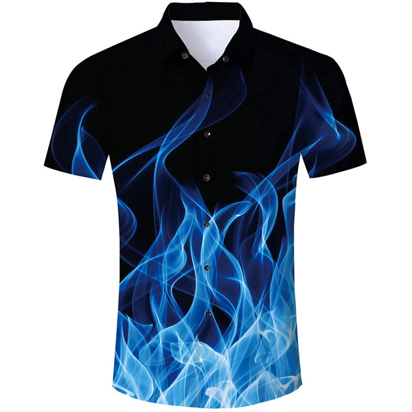 Blue Flame Funny Hawaiian Shirt