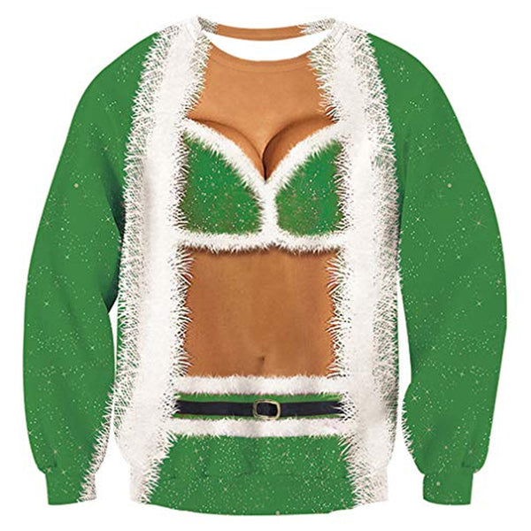 Green Big Boobs Ugly Christmas Sweater