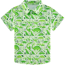 Green Dinosaur Funny Toddler Hawaiian Shirt