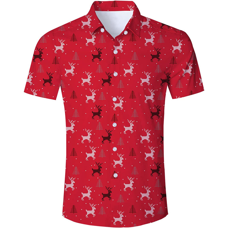 Red Christmas Funny Hawaiian Shirt