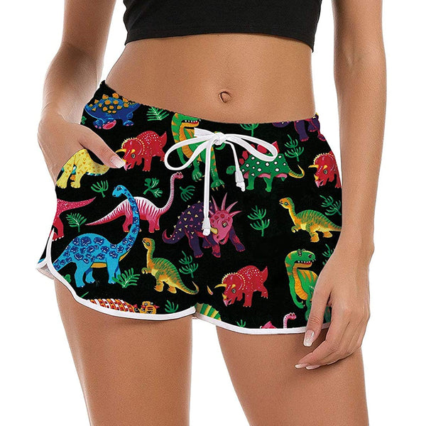 Dinosaurs Funny Board Shorts for Women