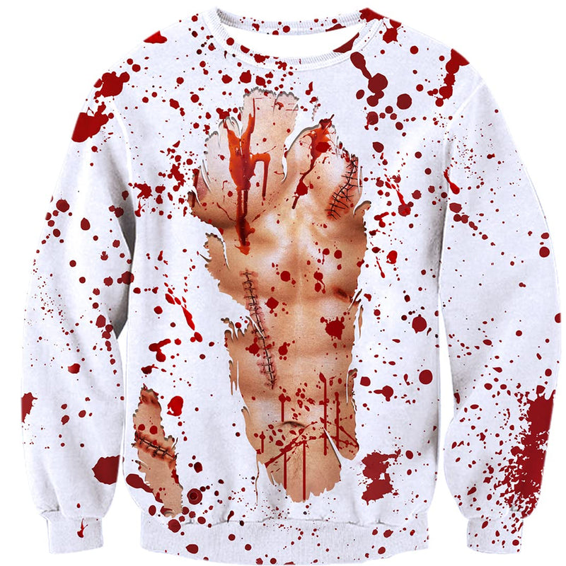 Halloween Muscle Blood Ugly Christmas Sweater