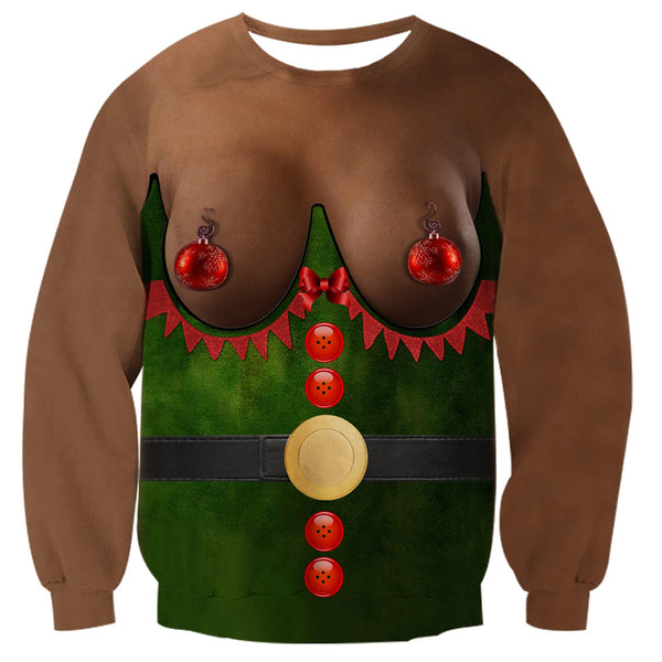 Black Skin Tits Ugly Christmas Sweater