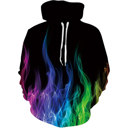 Kleurrijke Vlam Grappige Hoodie