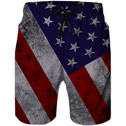 Vintage American Flag Funny Swim Trunks