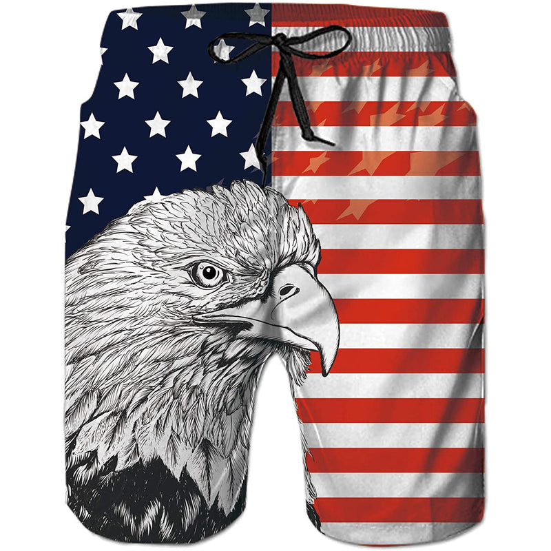 American Flag Eagle Funny Swim Trunks