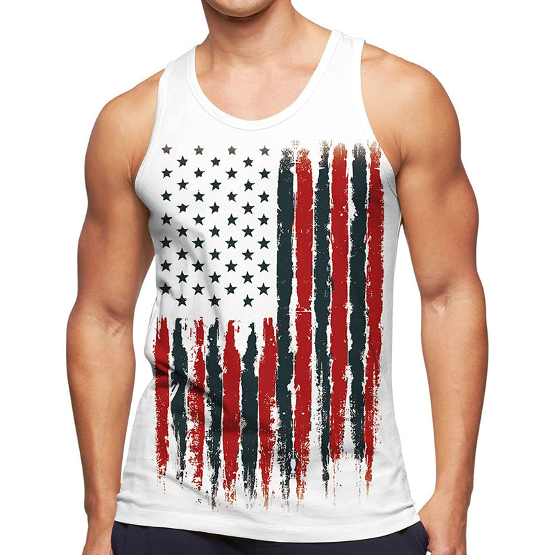 American Flag White Funny Tank Top