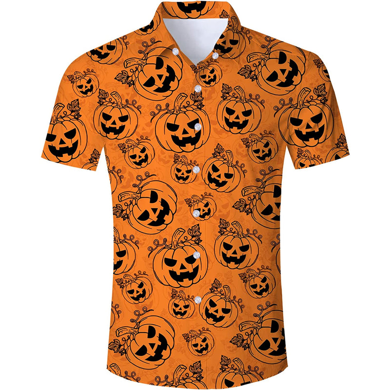 Orange Halloween Pumpkin Funny Hawaiian Shirt