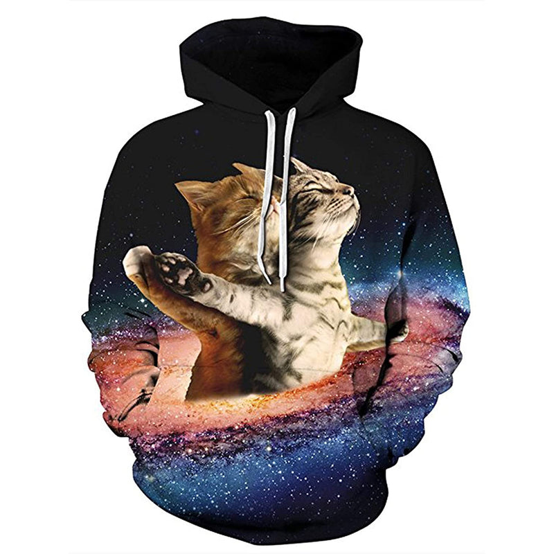 Space Romantic Cat Funny Hoodie