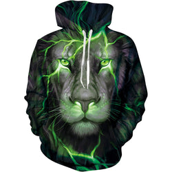 Green Lion Funny Hoodie