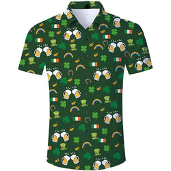 Green Shamrock Beer Funny Hawaiian Shirt