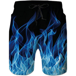 Blue Flame Funny Swim Trunks