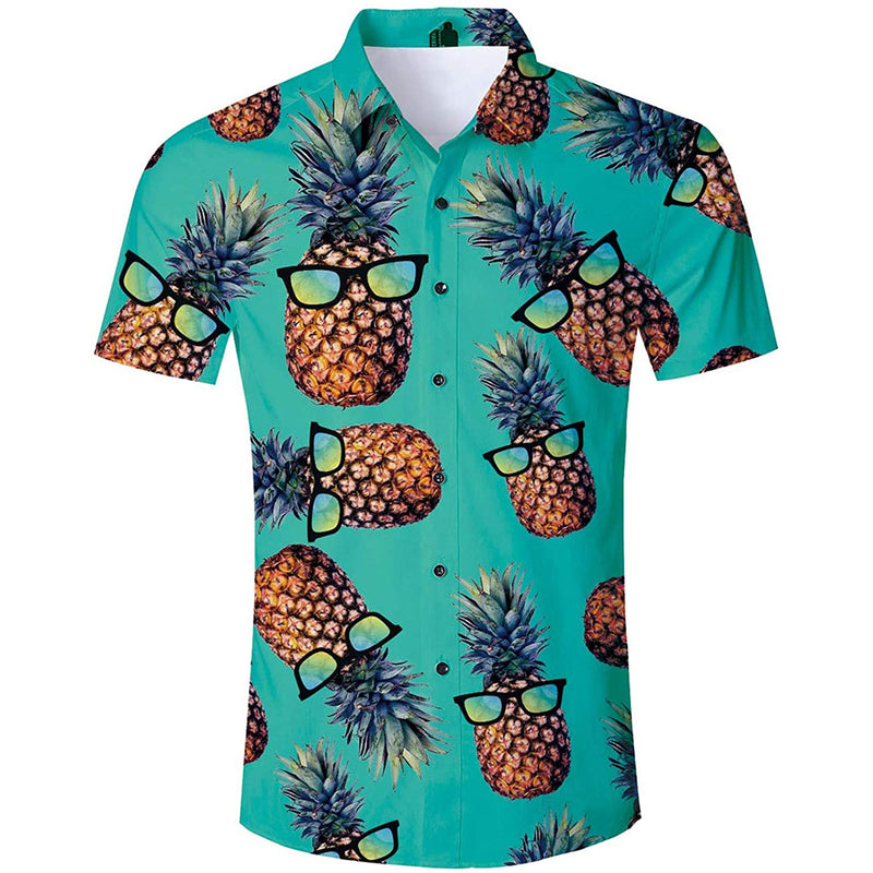 Grüne Sonnenbrille Ananas Lustiges Hawaiihemd