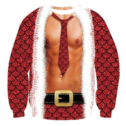 Muscle Mermaid Tie Ugly Christmas Sweater