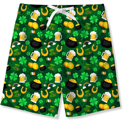 St Patrick's Day Shamrock Funny Boy Swim Trunk