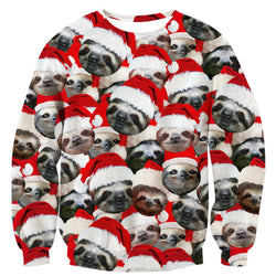 Hat Sloth Ugly Christmas Sweater