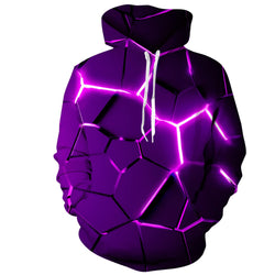 Purple Crack Fissure Funny Hoodie