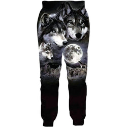 Full Moon Wolf Funny Sweatpants