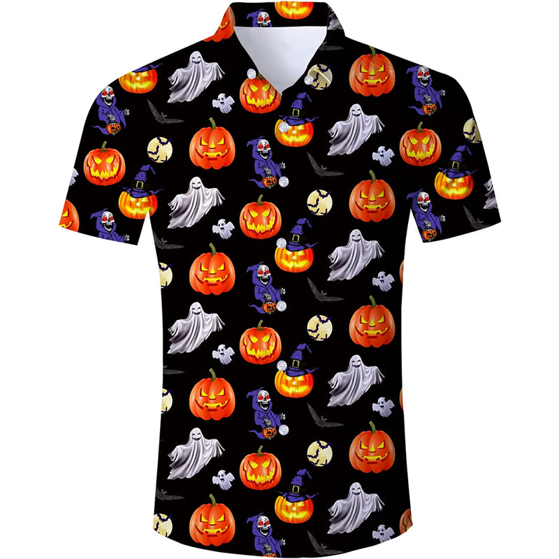 Halloween Pumpkin Ghost Funny Hawaiian Shirt