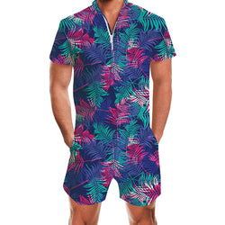 Tropical Leaf Male Romper