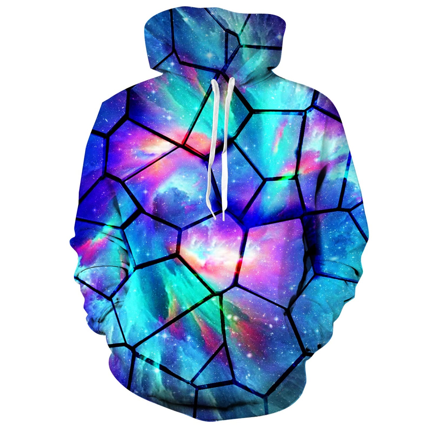 Lustiger Kapuzenpullover mit Galaxie-Print
