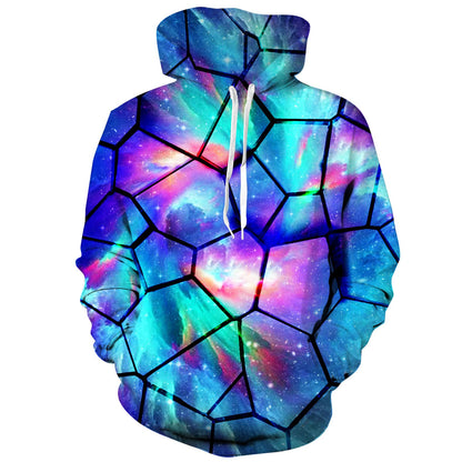 Lustiger Kapuzenpullover mit Galaxie-Print