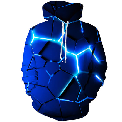 Blauwe Crack Fissure Grappige Hoodie