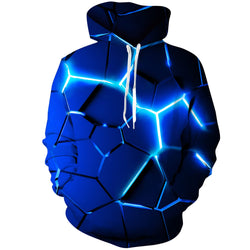 Blue Crack Fissure Funny Hoodie