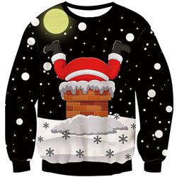 Santa Claus Stuck In Chimney Ugly Christmas Sweater